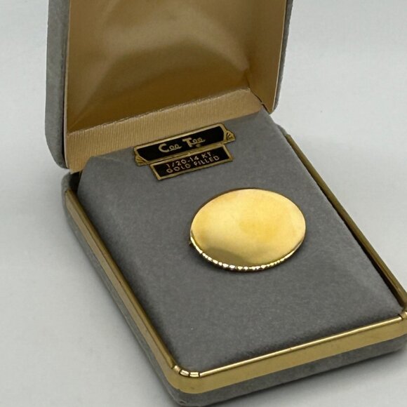 120/14K Gold Filled Brooch Oval 1 Inch Cee Tee Jewelry Vintage Elegant - Picture 3 of 16